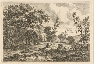 Landschap met stier en veehoeder