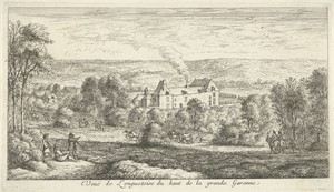 Landschap met tekenaar