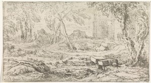 Landschap met triomfboog