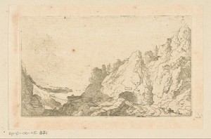 Landschap met tunnel door een rotspartij