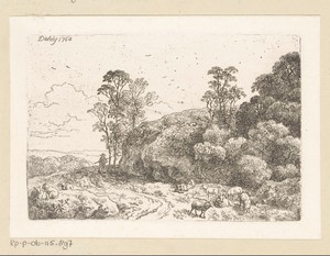 Landschap met twee herders en hun kudde