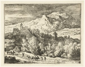 Landschap met twee karren