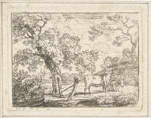 Landschap met twee koeien