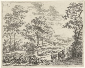 Landschap met twee ossen