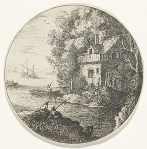 Landschap met twee vissers
