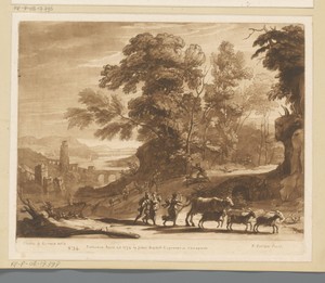 Landschap met veedrijvers en bandieten met zwaarden