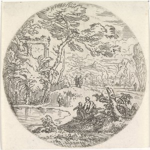 Landschap met vijver