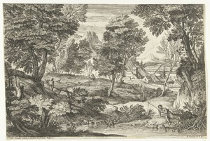 Landschap met visser
