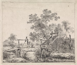 Landschap met visser