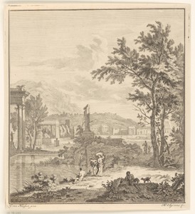 Landschap met visser