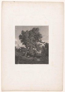 Landschap met visser onder een eik