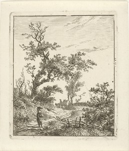 Landschap met vrouw en kar