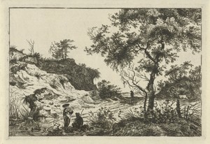 Landschap met vrouw met hoed