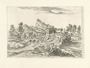 Landschap met wasvrouwen