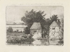 Landschap met watermolen