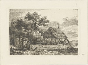 Landschap met watermolen