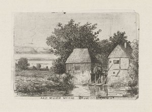 Landschap met watermolen