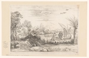 Landschap met zeilboten