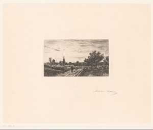 Landschap met zicht op kerktoren