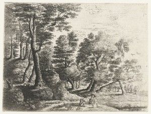 Landschap met zittende jongen en herder