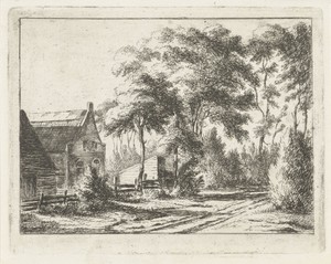 Landweg bij een boerderij