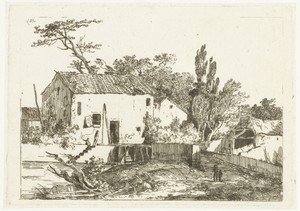 Landweg naar een huis aan het water