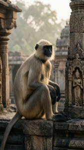 Langur at Ancient Temple