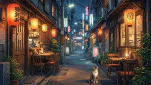 Lantern Alley Cat