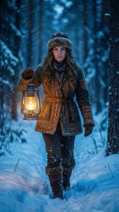 Lantern in the Snow