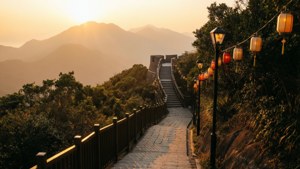 Lantern Path at Dawn