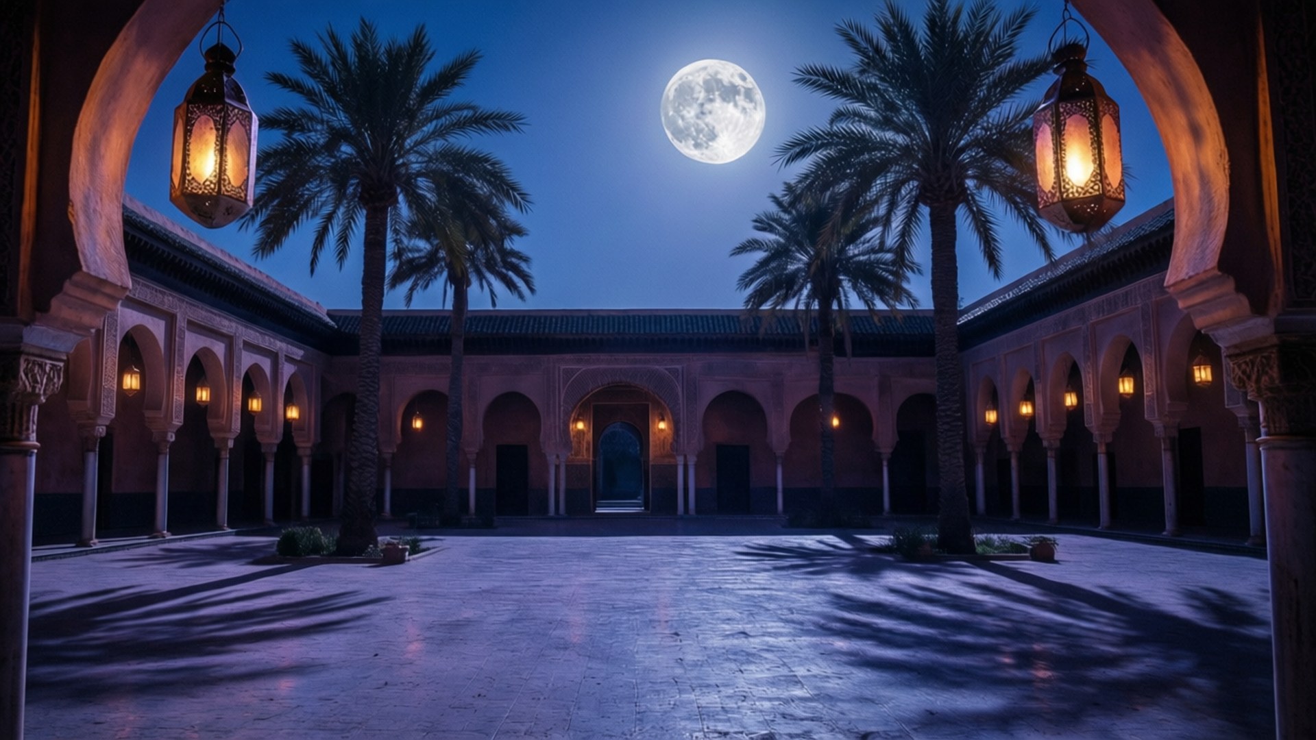Lanterns and Moonlight by Wallpapers.art Studio