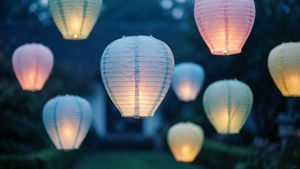 Lanterns in Slate Blue