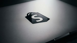 Laptop Engraved Shopify Logo