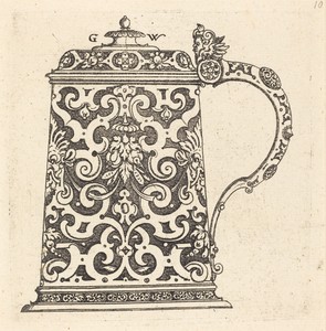 Large jug, the handle formed by a snake