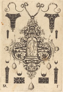 Large Pendant, Justice Standing at Centre