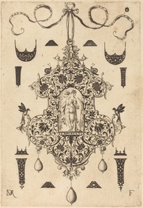 Large Pendant, Temperance Standing at Centre