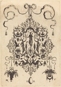 Large Pendant, Three Nude Women with Twigs  at Centre