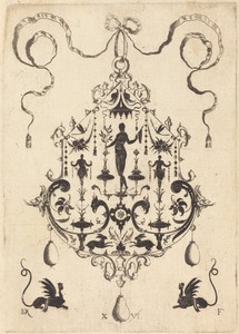 Large Pendant, Victory Flanked by Two Herms at Centre