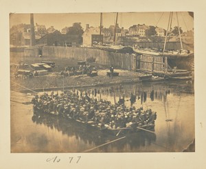 Large Raft of Blanket Boats Ferrying Infantry Across the Potomac River