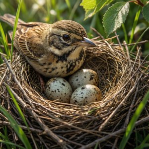Lark Nest with Eggs