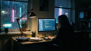 Late Night Cyberpunk Office