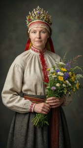 Latvian Folk Costume Portrait
