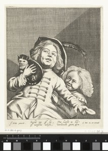 Laughing Boys with a Cat and a Cookie