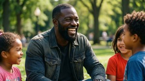 Laughing Dad in Park