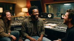 Laughing in Studio