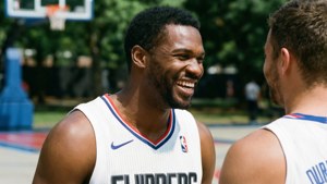 Laughing with Teammate