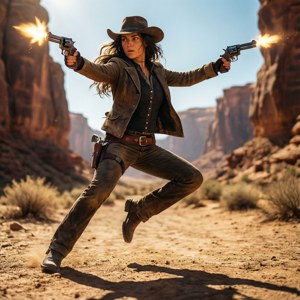 Laura Dual Pistols Canyon