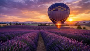 Lavender Balloon Sunset