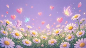 Lavender Daisy Field