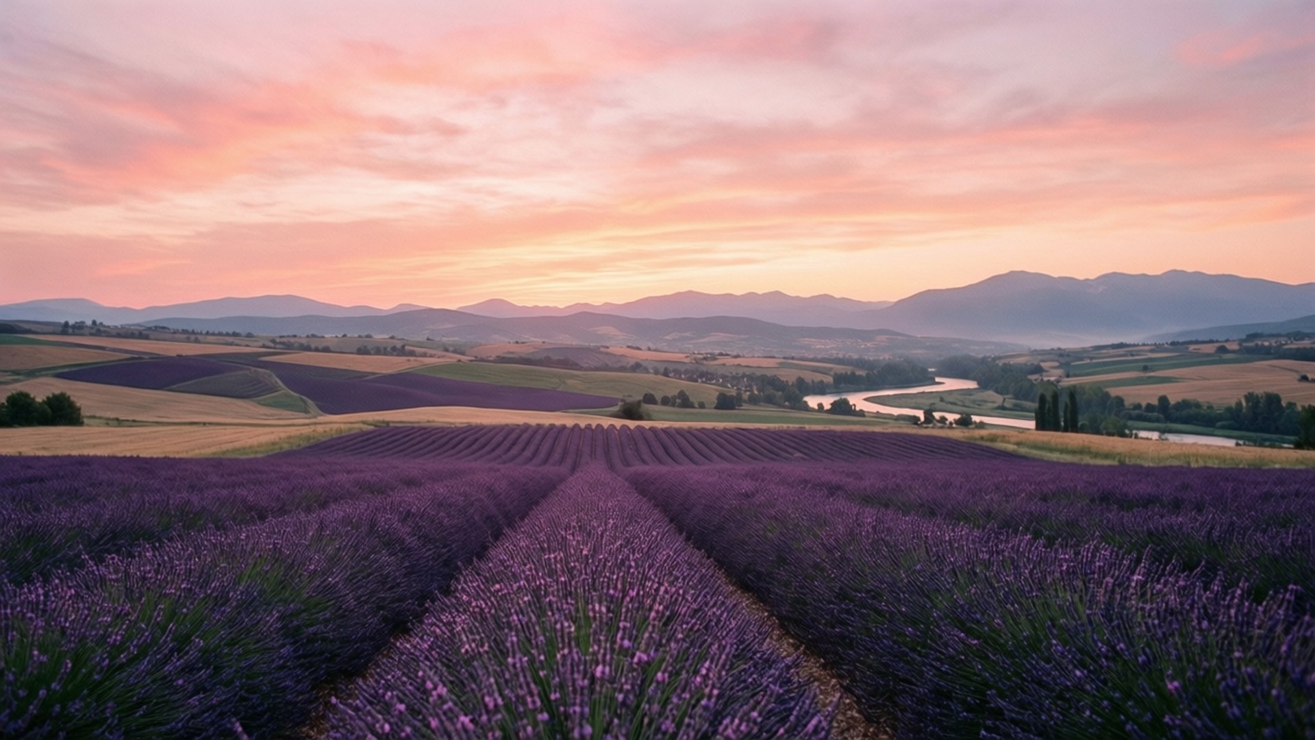 Lavender Dream Sunrise by Wallpapers.art Studio